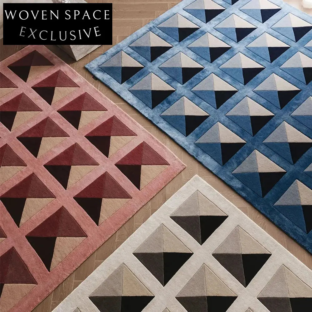 Handmade Modern Geometric Pattern Polypropylene Area Rug for Living Room Decor
