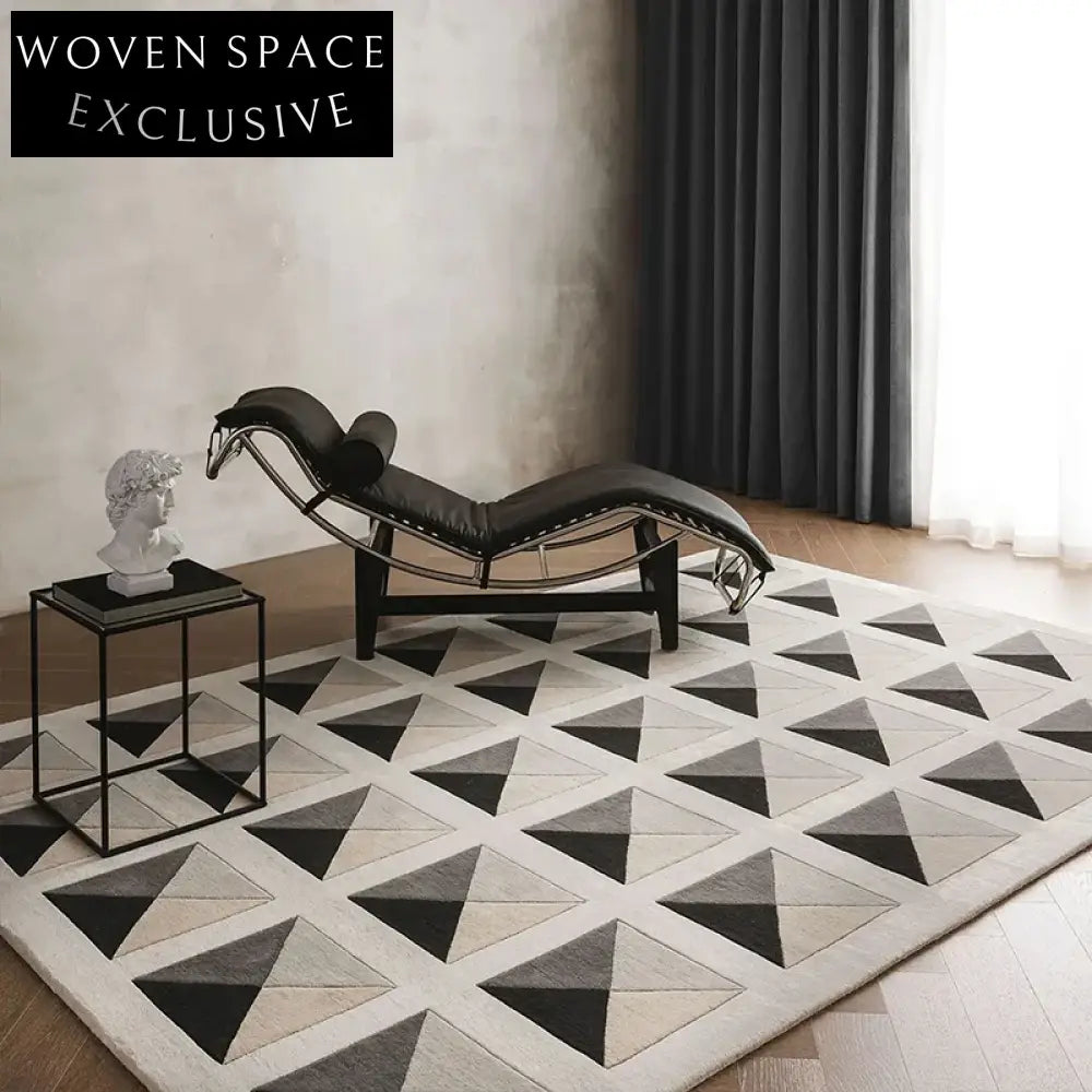 Handmade Modern Geometric Pattern Polypropylene Area Rug for Living Room Decor