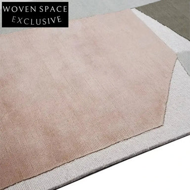 Handmade Modern Geometric Polyester Area Rug – Luxury Bedroom Living Room Carpet