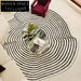 Handmade Modern Luxury Black White Irregular Striped Living Room Area Rug