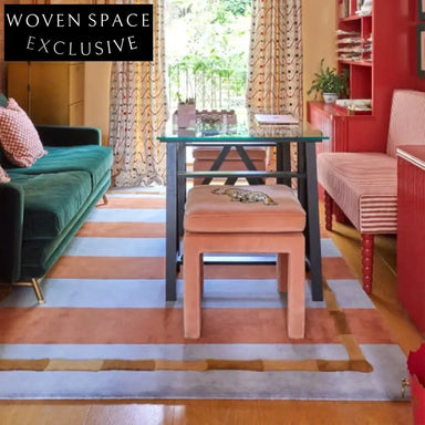 Handmade Modern Minimalist Cream Polyester Area Rug for Living Room Bedroom