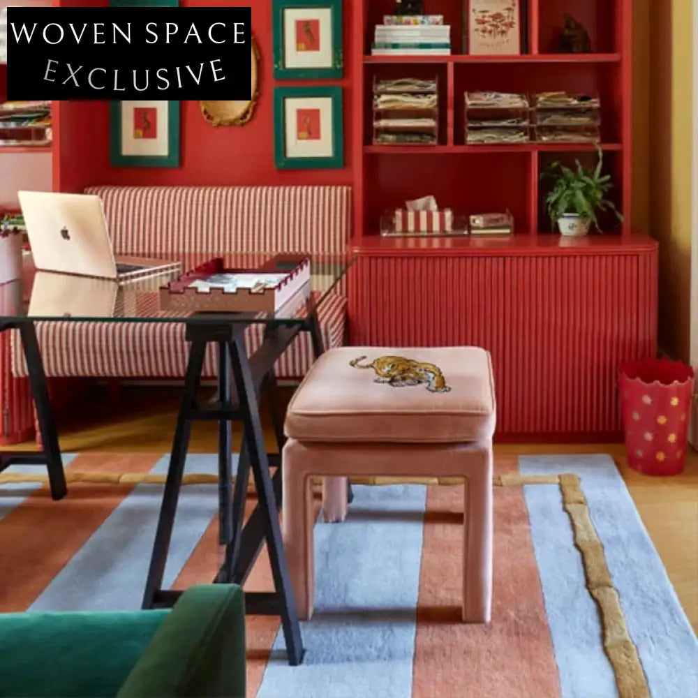 Handmade Modern Minimalist Cream Polyester Area Rug for Living Room Bedroom