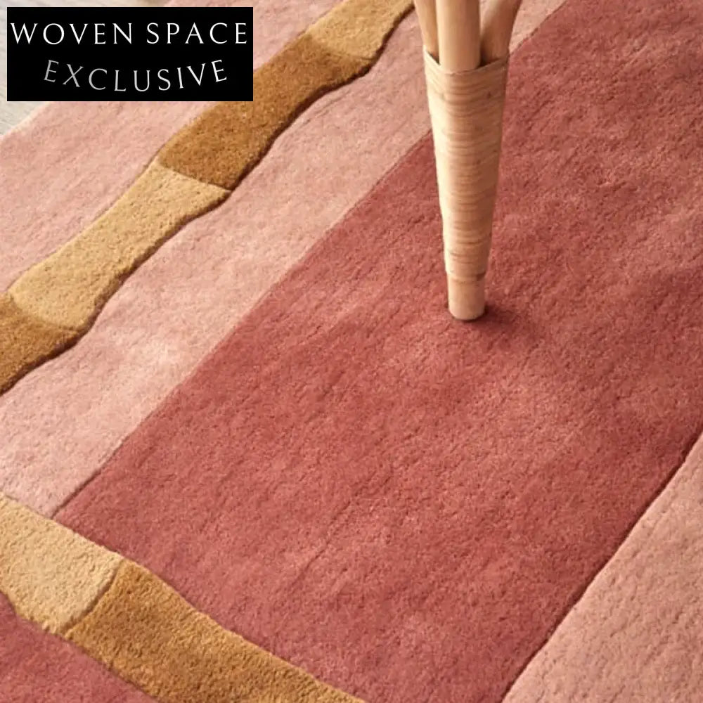 Handmade Modern Minimalist Cream Polyester Area Rug for Living Room Bedroom