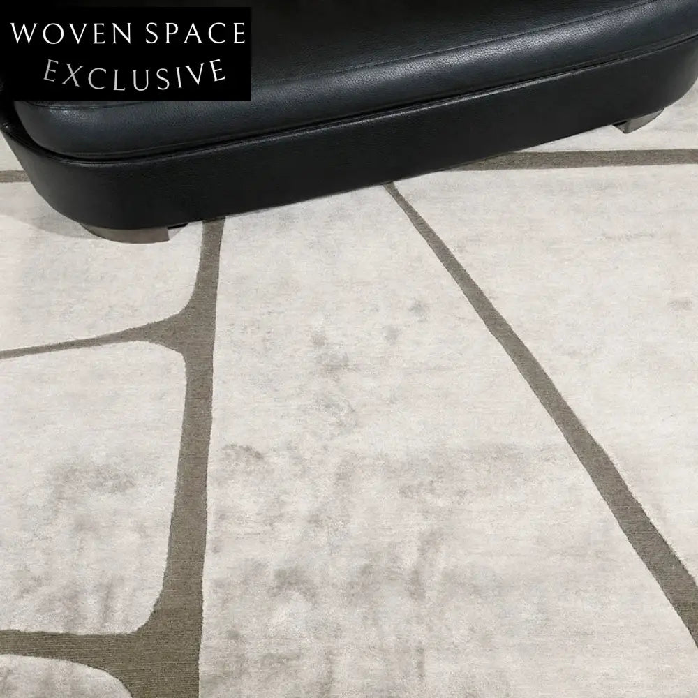 Handmade Modern Minimalist Geometric Area Rug for Bedroom Living Room