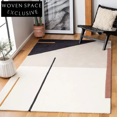 Handmade Modern Minimalist Geometric Polyester Area Rug for Home Living Room