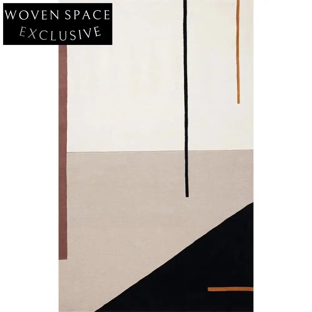 Handmade Modern Minimalist Geometric Polyester Area Rug for Home Living Room