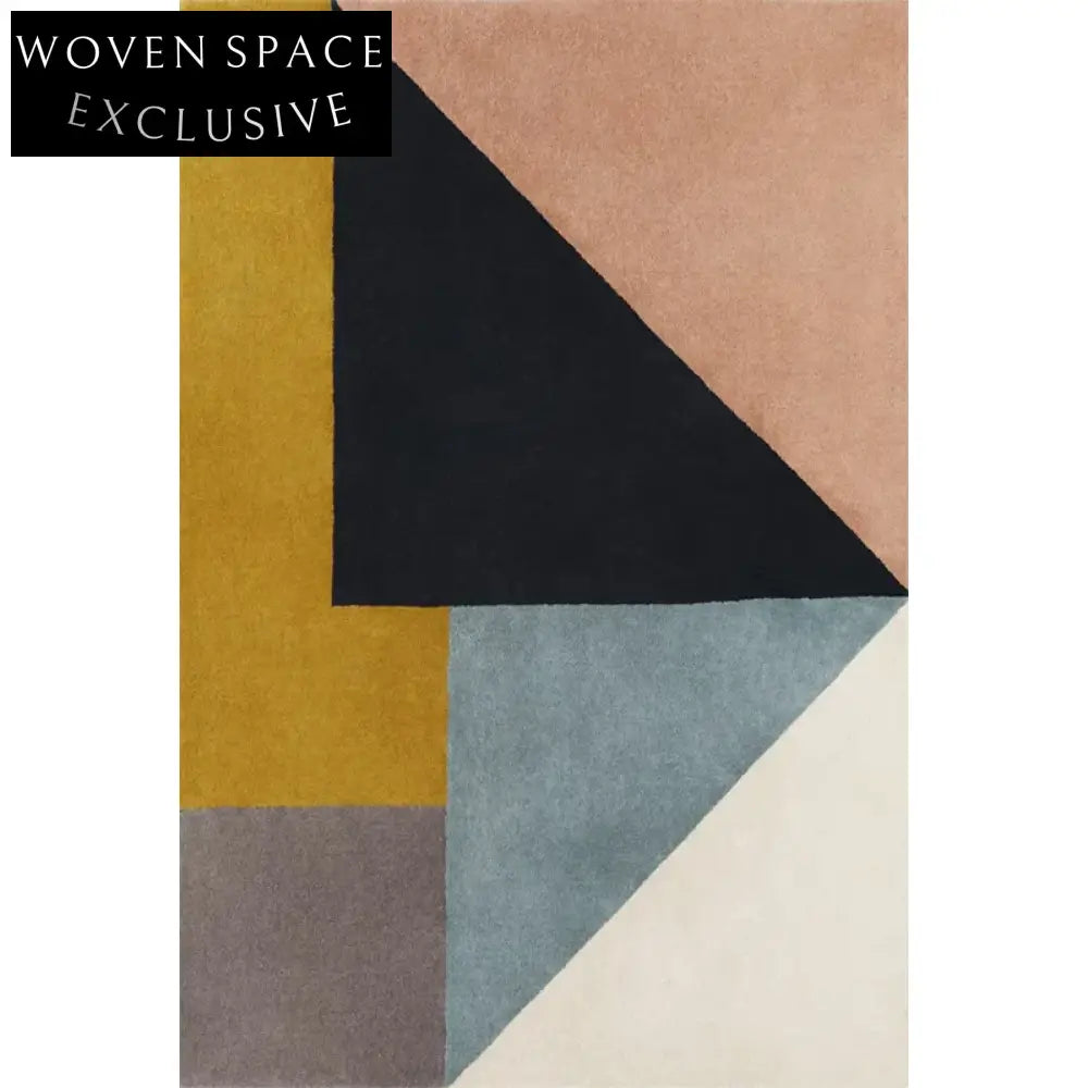 Handmade Modern Minimalist Geometric Polyester Area Rug for Living Room