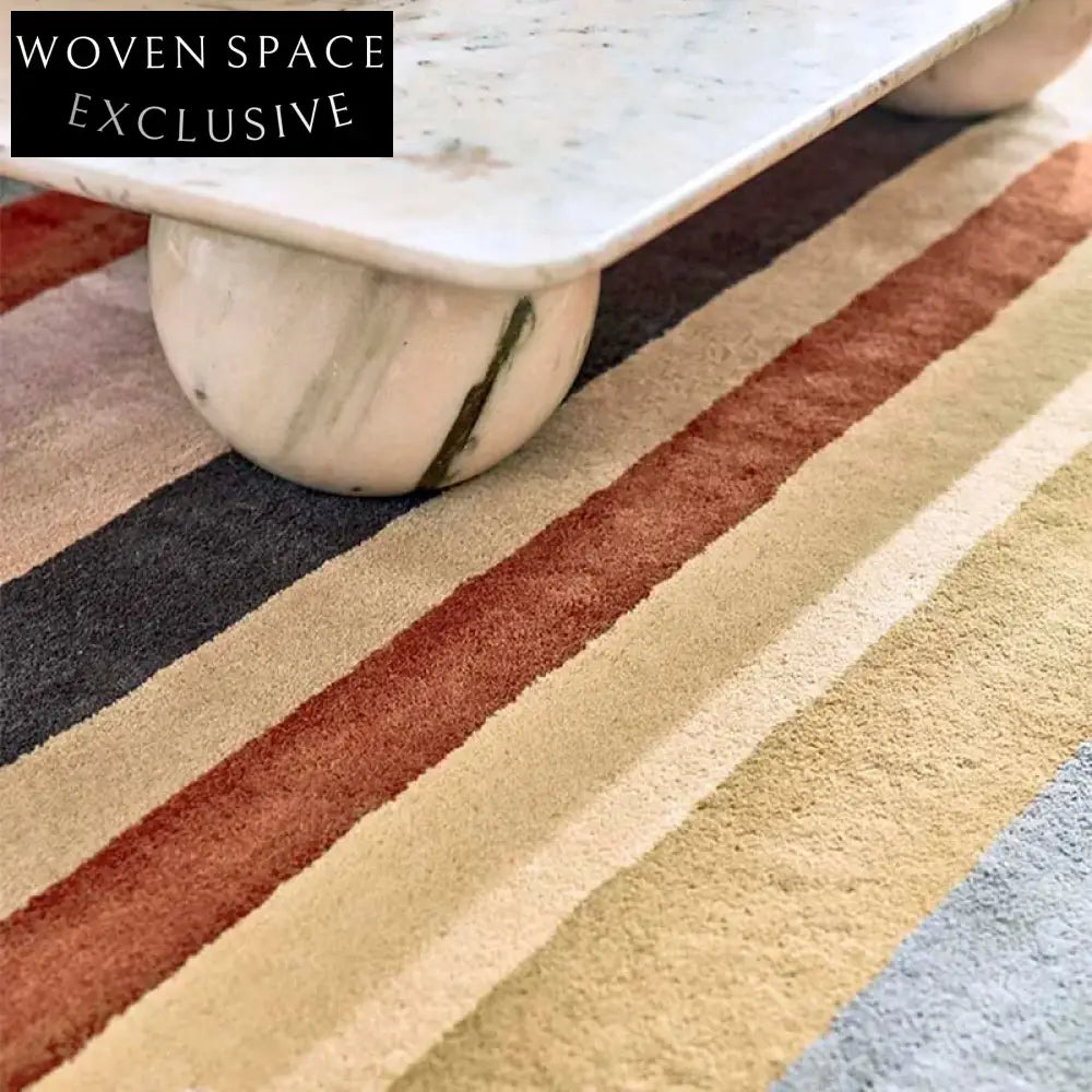 Handmade Modern Minimalist Geometric Polyester Area Rug for Living Room Bedroom