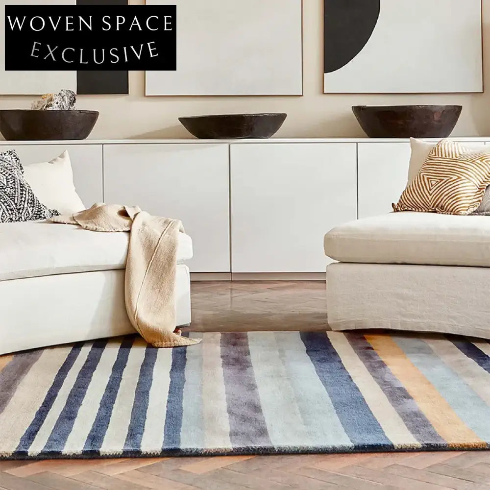 Handmade Modern Minimalist Geometric Polyester Area Rug for Living Room Bedroom