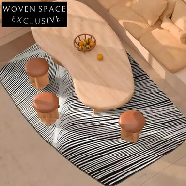 Handmade Modern Minimalist Irregular Polyester Area Rug for Living Room Decor