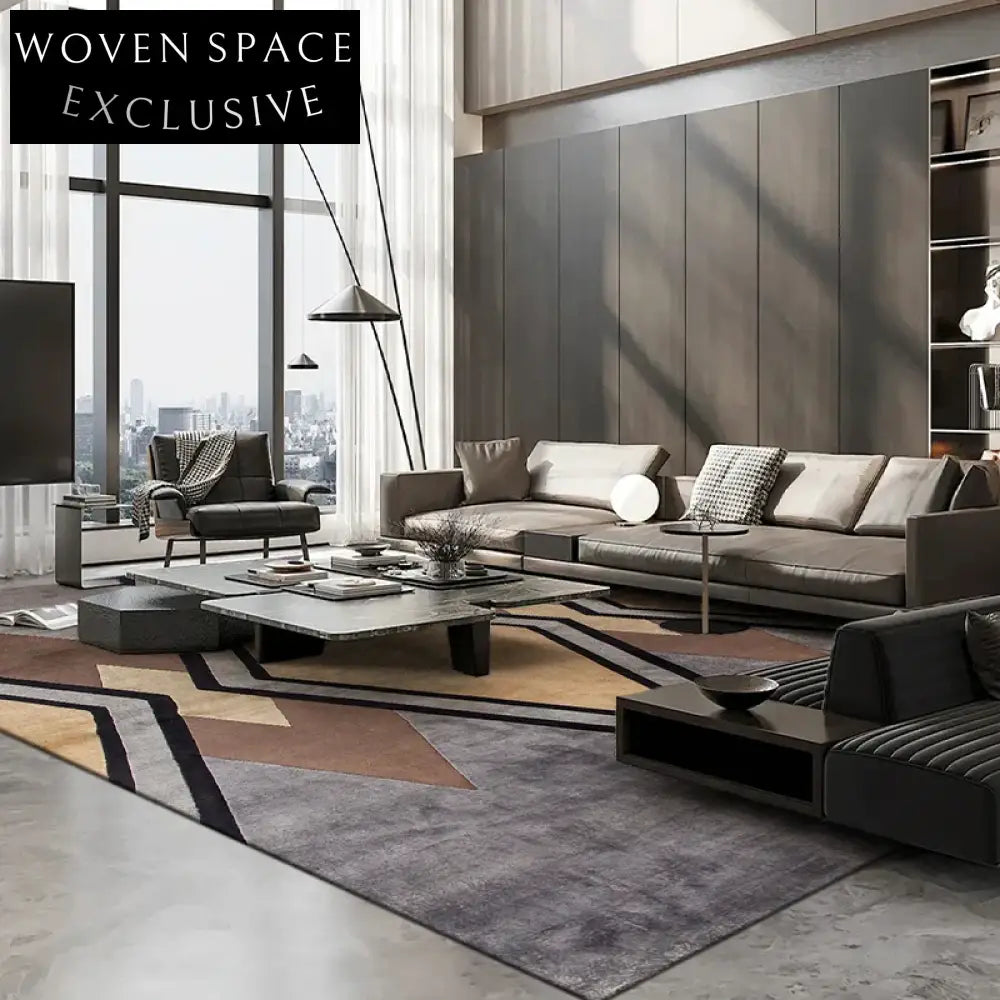 Handmade Modern Minimalist Luxury Area Rug for Living Room & Bedroom