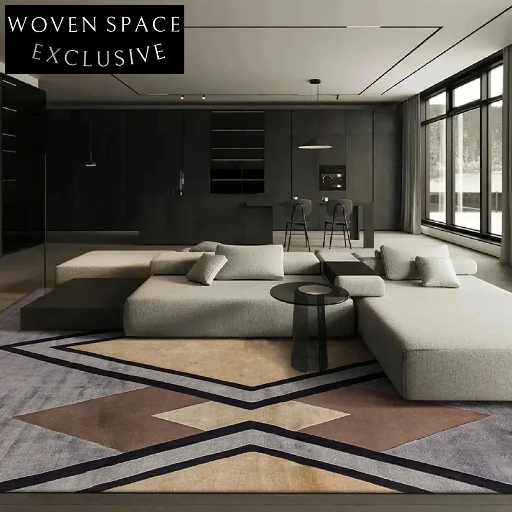 Handmade Modern Minimalist Luxury Area Rug for Living Room & Bedroom