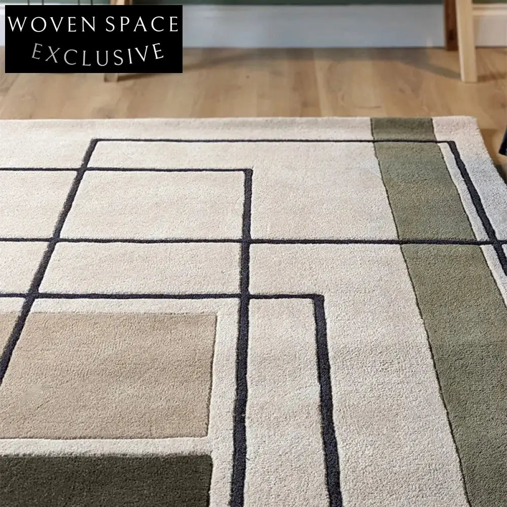 Handmade Modern Minimalist Polyester Area Rug for Bedroom Living Room Decor