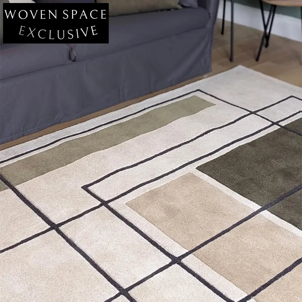 Handmade Modern Minimalist Polyester Area Rug for Bedroom Living Room Decor