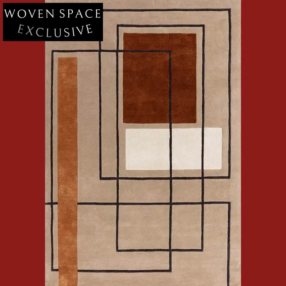 Handmade Modern Minimalist Polyester Area Rug for Bedroom Living Room Decor