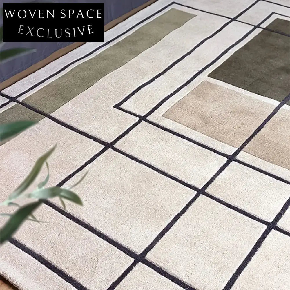 Handmade Modern Minimalist Polyester Area Rug for Bedroom Living Room Decor