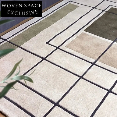 Handmade Modern Minimalist Polyester Area Rug for Bedroom Living Room Decor