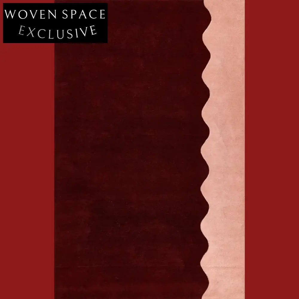 Handmade Modern Minimalist Wave Area Rug - Luxurious Cream Polyester Carpet