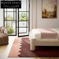 Handmade Modern Minimalist Wave Area Rug - Luxurious Cream Polyester Carpet