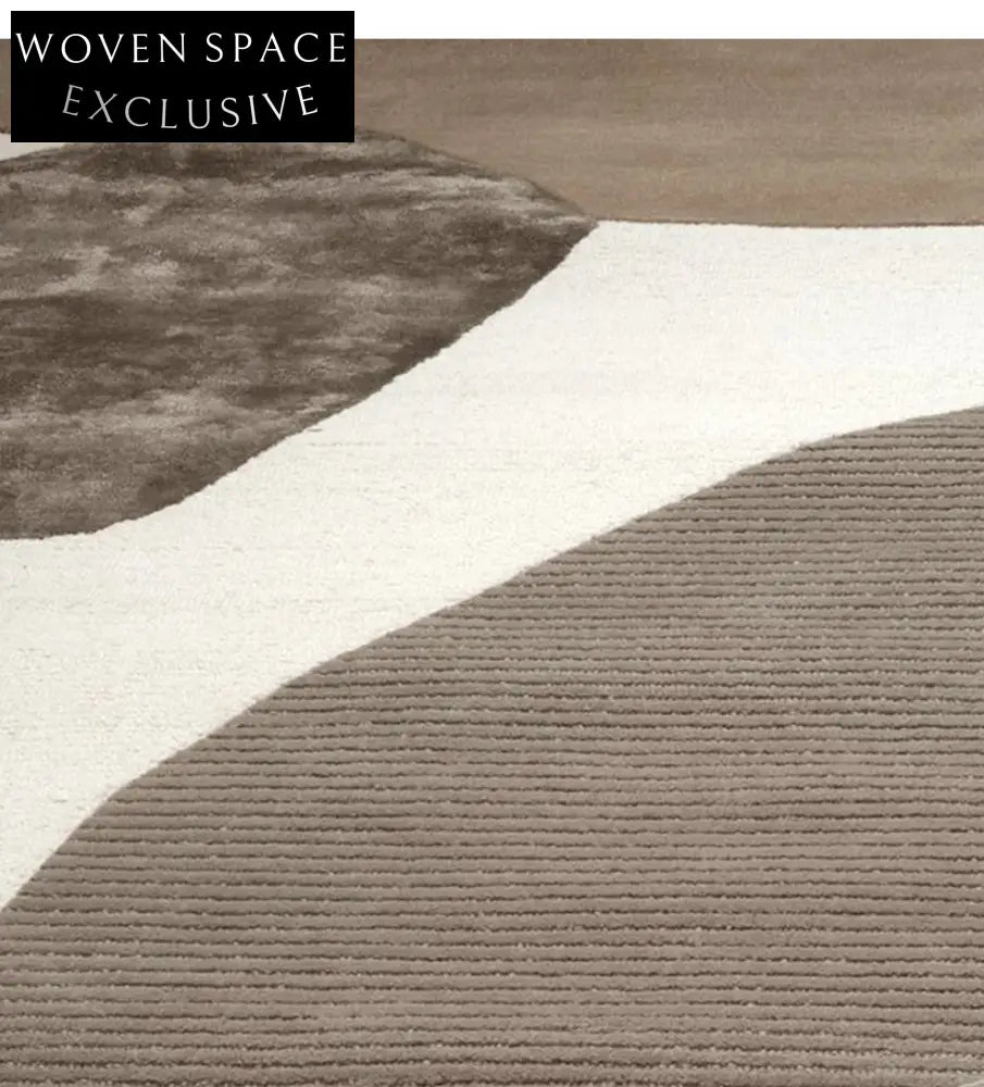 Handmade Modern Polyester Maillard Retro Area Rug for Living Room Decor