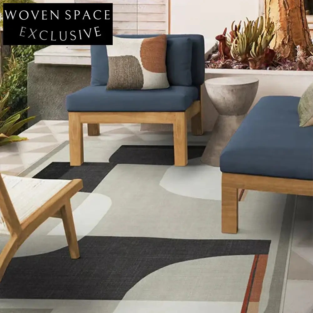 Handmade Nordic Geometric Carpet for Living Room Bedroom, Custom Polyester, Retro Style