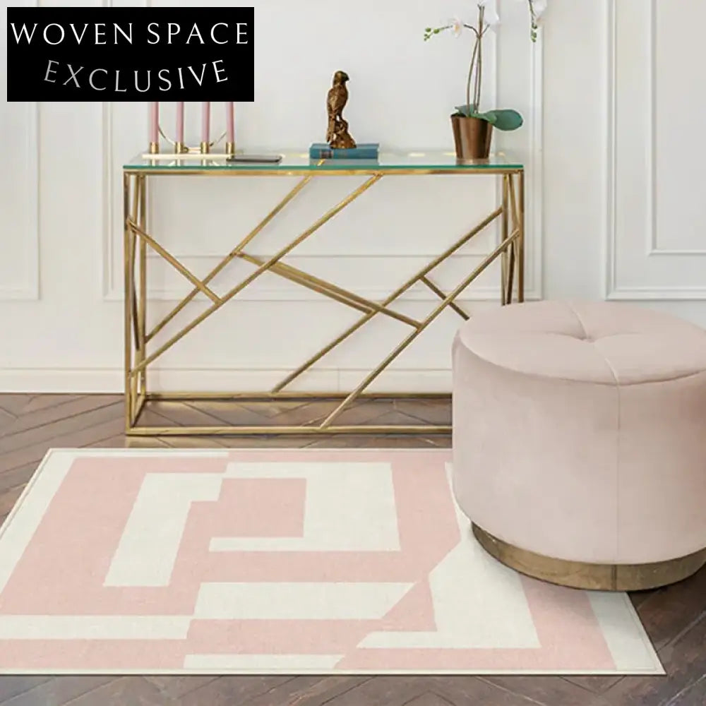 Handmade Polyester Geometric Deconstruction Pattern Rug for Modern Living Room
