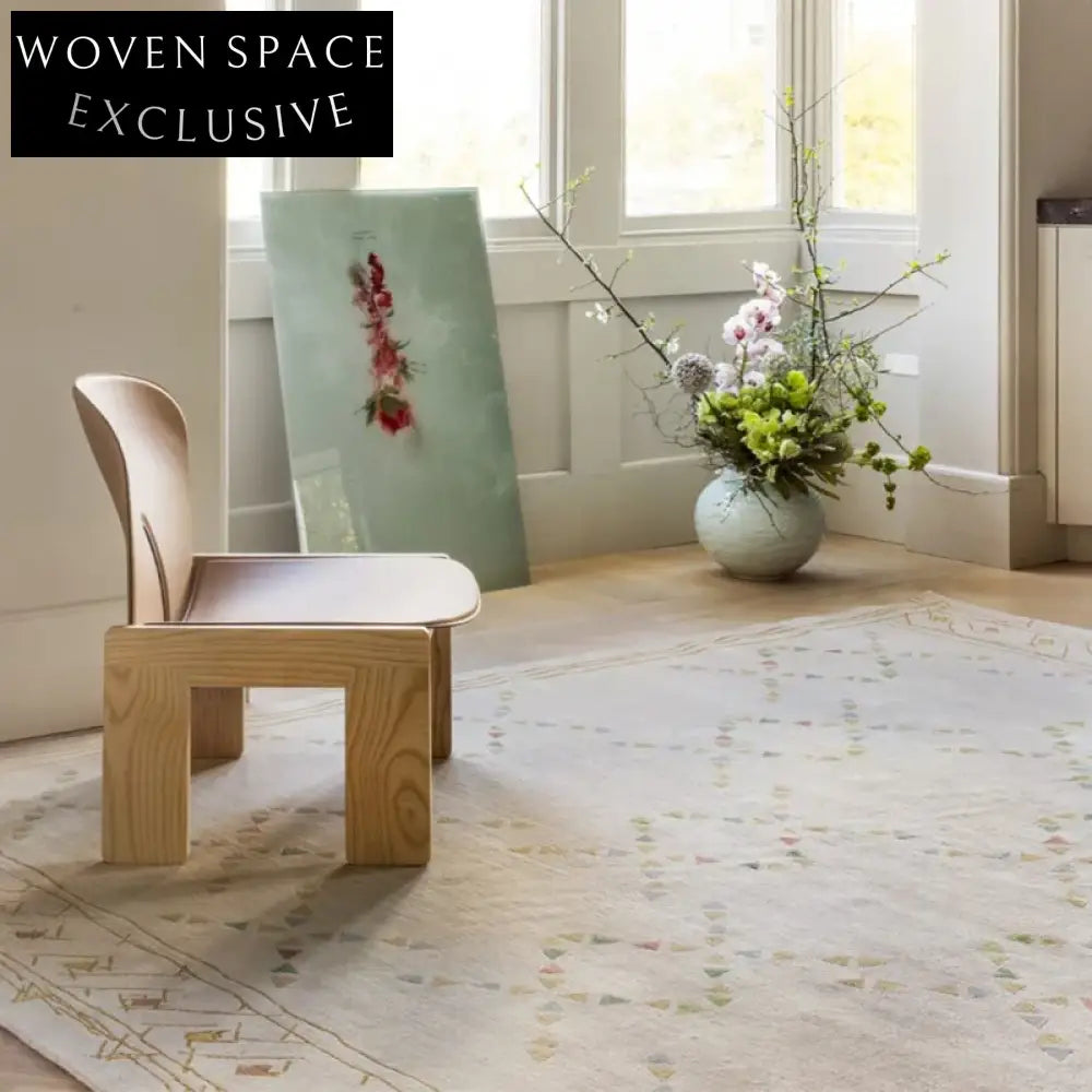 Handmade Retro White Irregular Shape Polyester Area Floor Rug