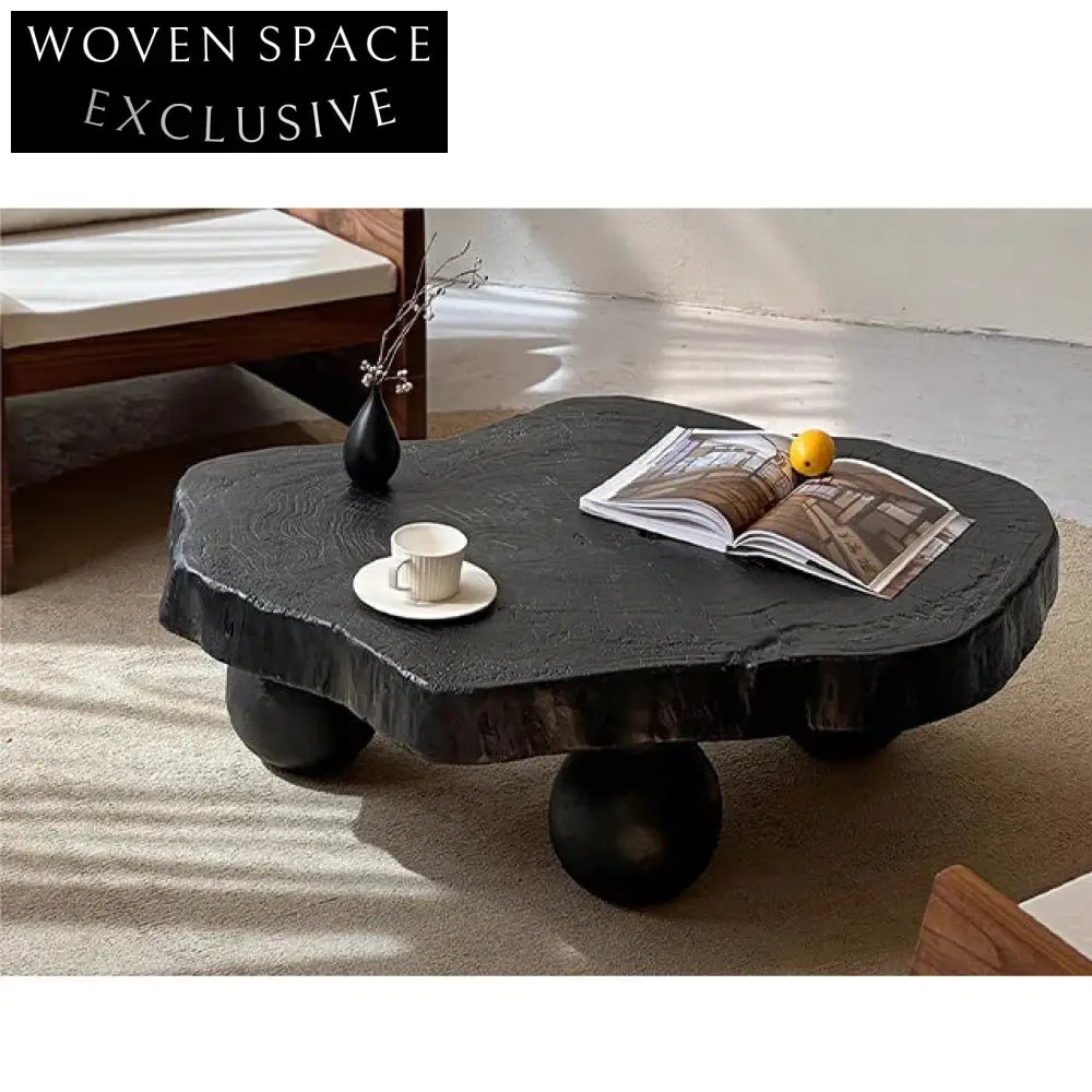 Handmade Solid Wood Special Shaped Low Wabi Sabi Coffee Table