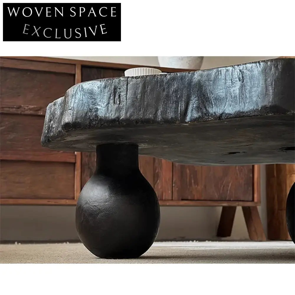 Handmade Solid Wood Special Shaped Low Wabi Sabi Coffee Table