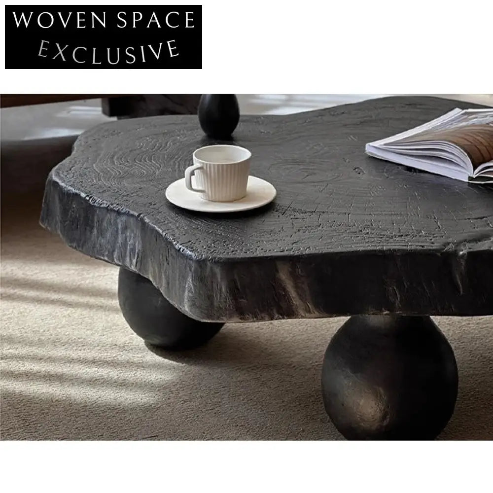 Handmade Solid Wood Special Shaped Low Wabi Sabi Coffee Table