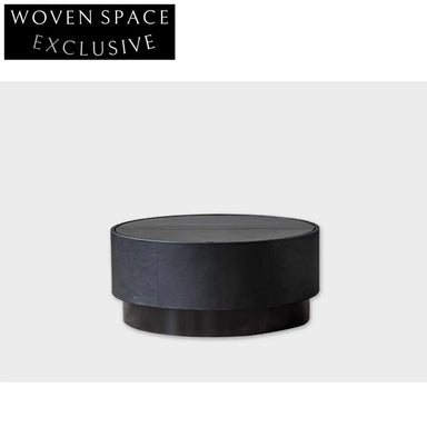 Handmade Vintage Wabi Sabi Solid Wood Round Coffee Table