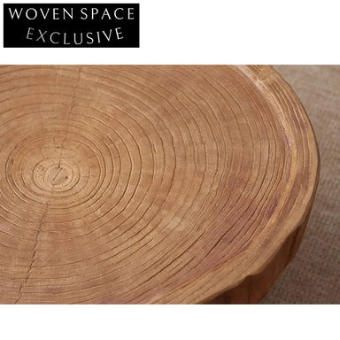 Handmade Wabi Sabi Solid Wood Eco-Friendly Round Coffee Table