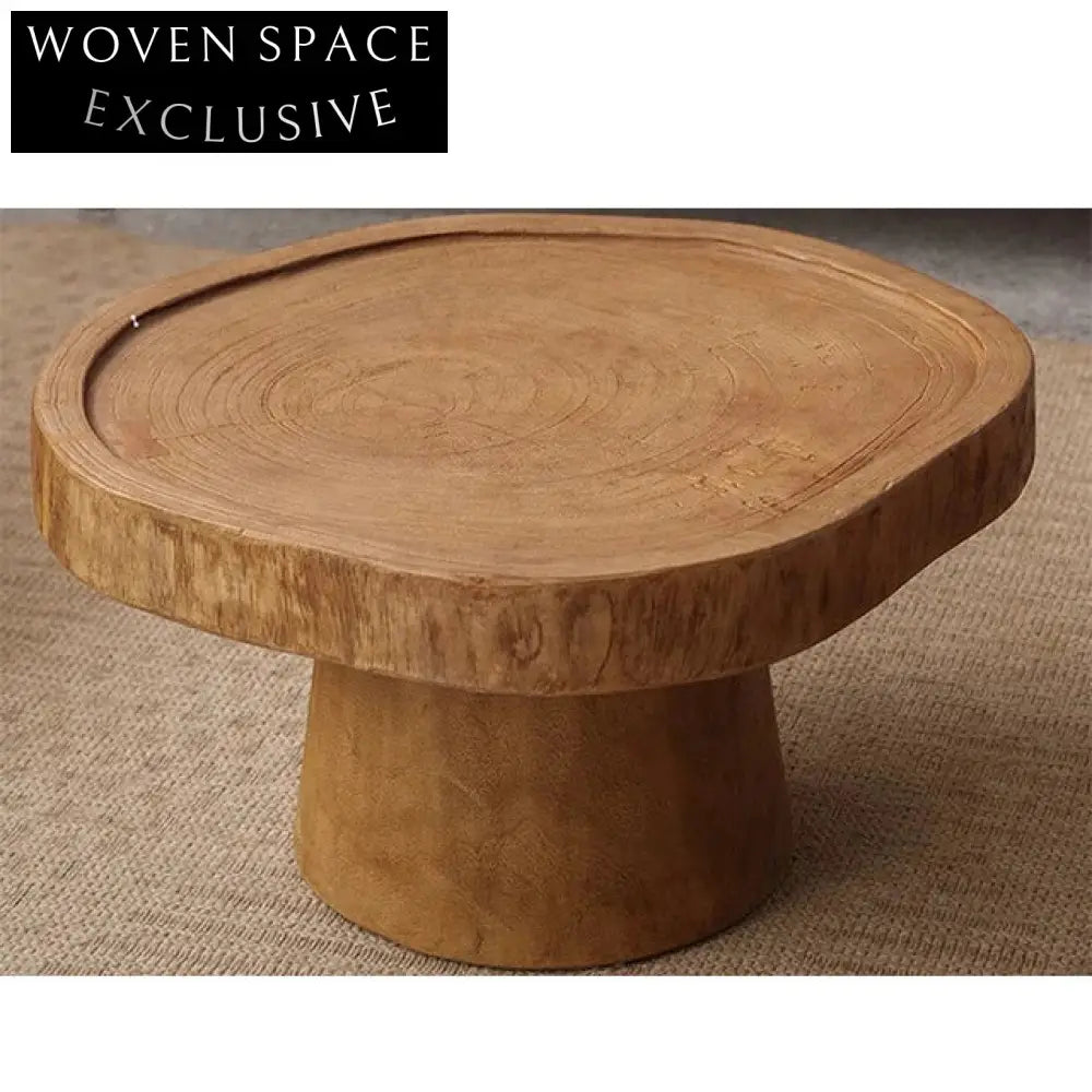 Handmade Wabi Sabi Solid Wood Eco-Friendly Round Coffee Table