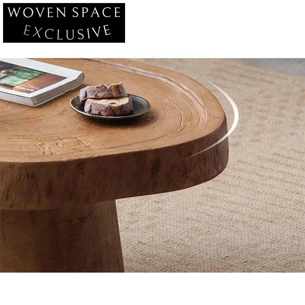 Handmade Wabi Sabi Solid Wood Eco-Friendly Round Coffee Table