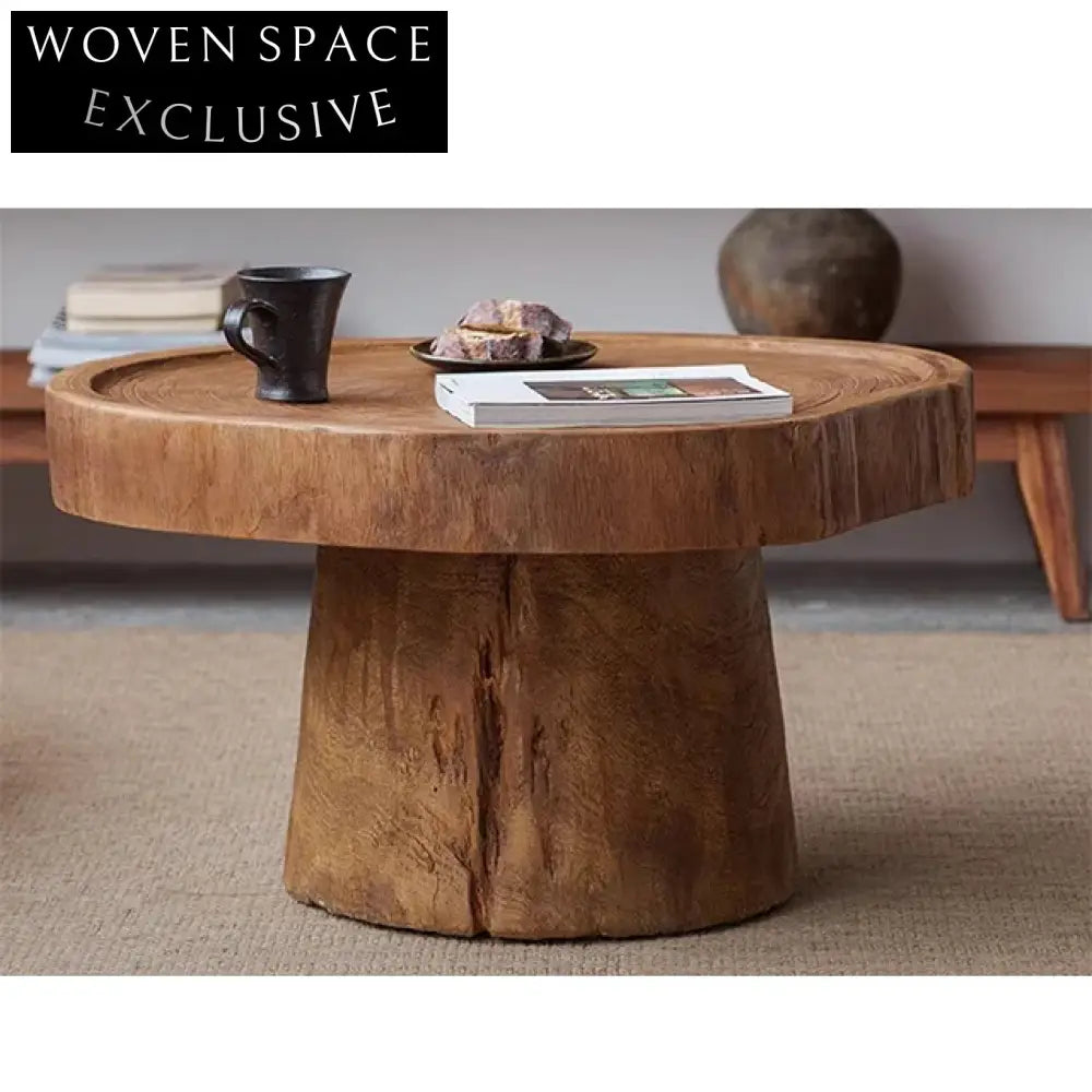 Handmade Wabi Sabi Solid Wood Eco-Friendly Round Coffee Table