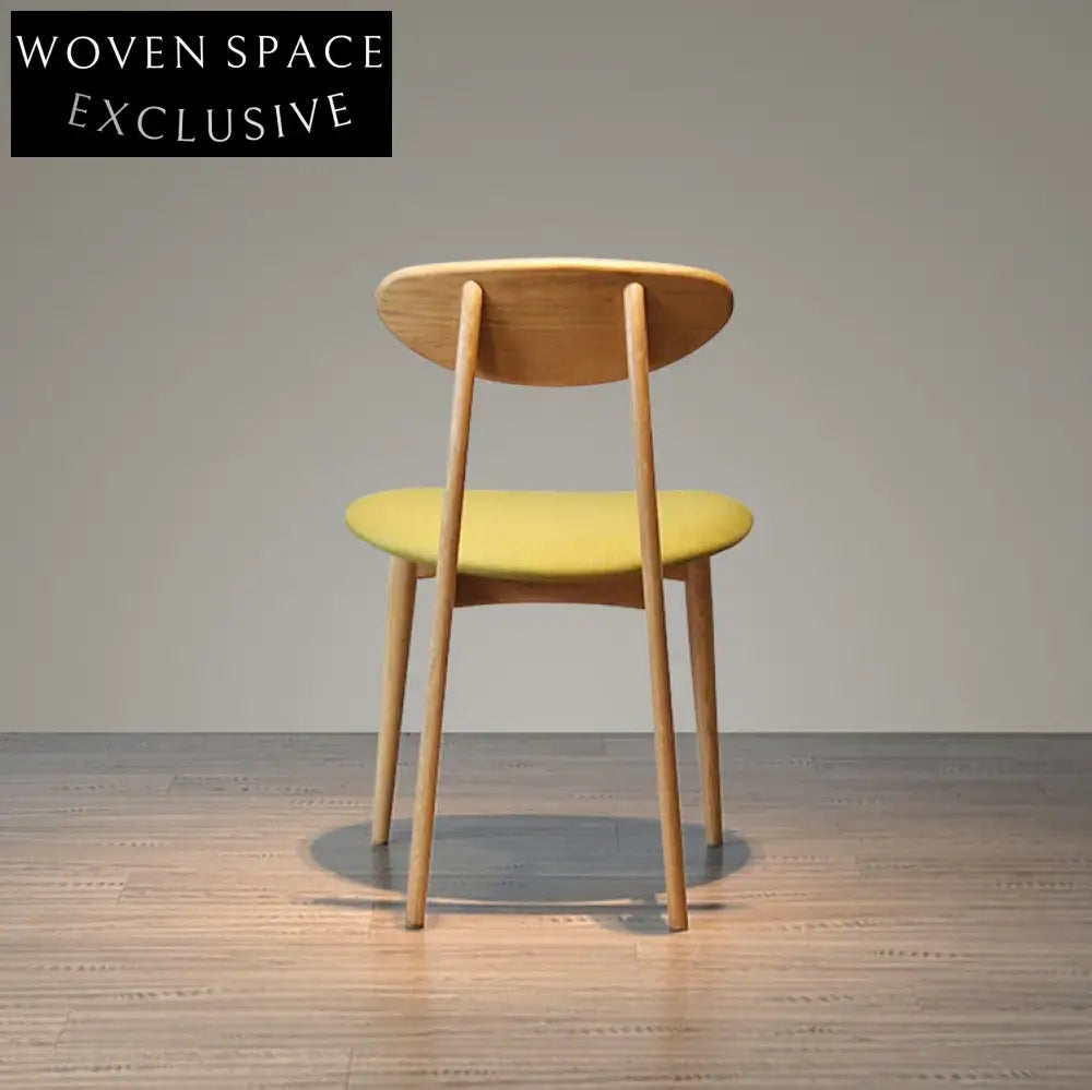 Hans Wegner Style Wooden Dining Chair with Fabric Seat for Cafes