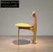 Hans Wegner Style Wooden Dining Chair with Fabric Seat for Cafes