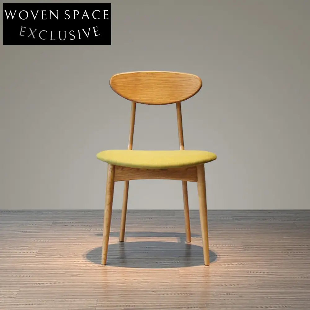 Hans Wegner Style Wooden Dining Chair with Fabric Seat for Cafes