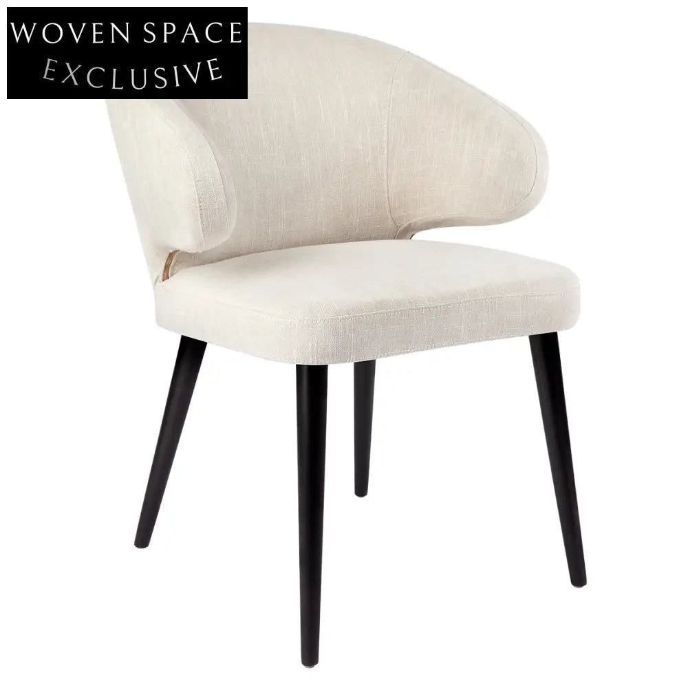 Harlow Black Dining Chair - Natural Linen