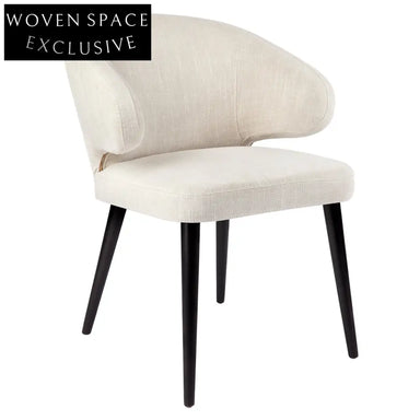 Harlow Black Dining Chair - Natural Linen