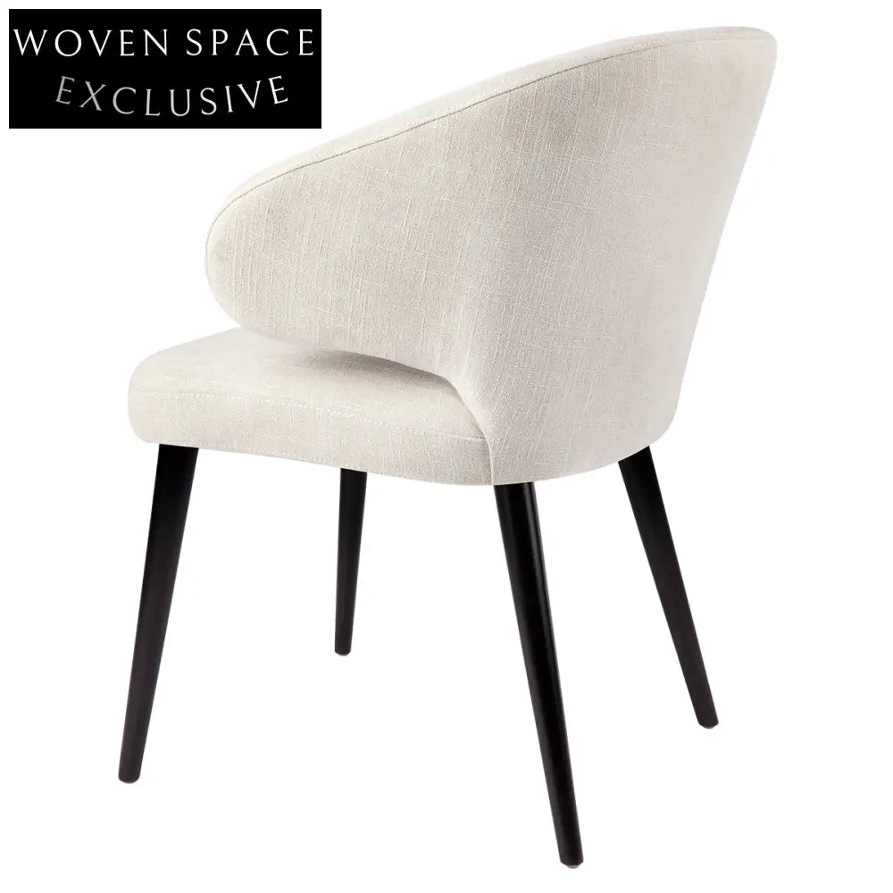 Harlow Black Dining Chair - Natural Linen Dining Chair