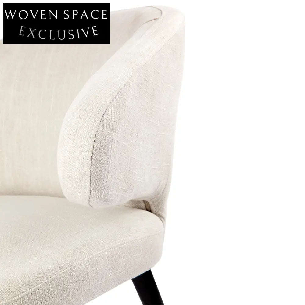 Harlow Black Dining Chair - Natural Linen Dining Chair