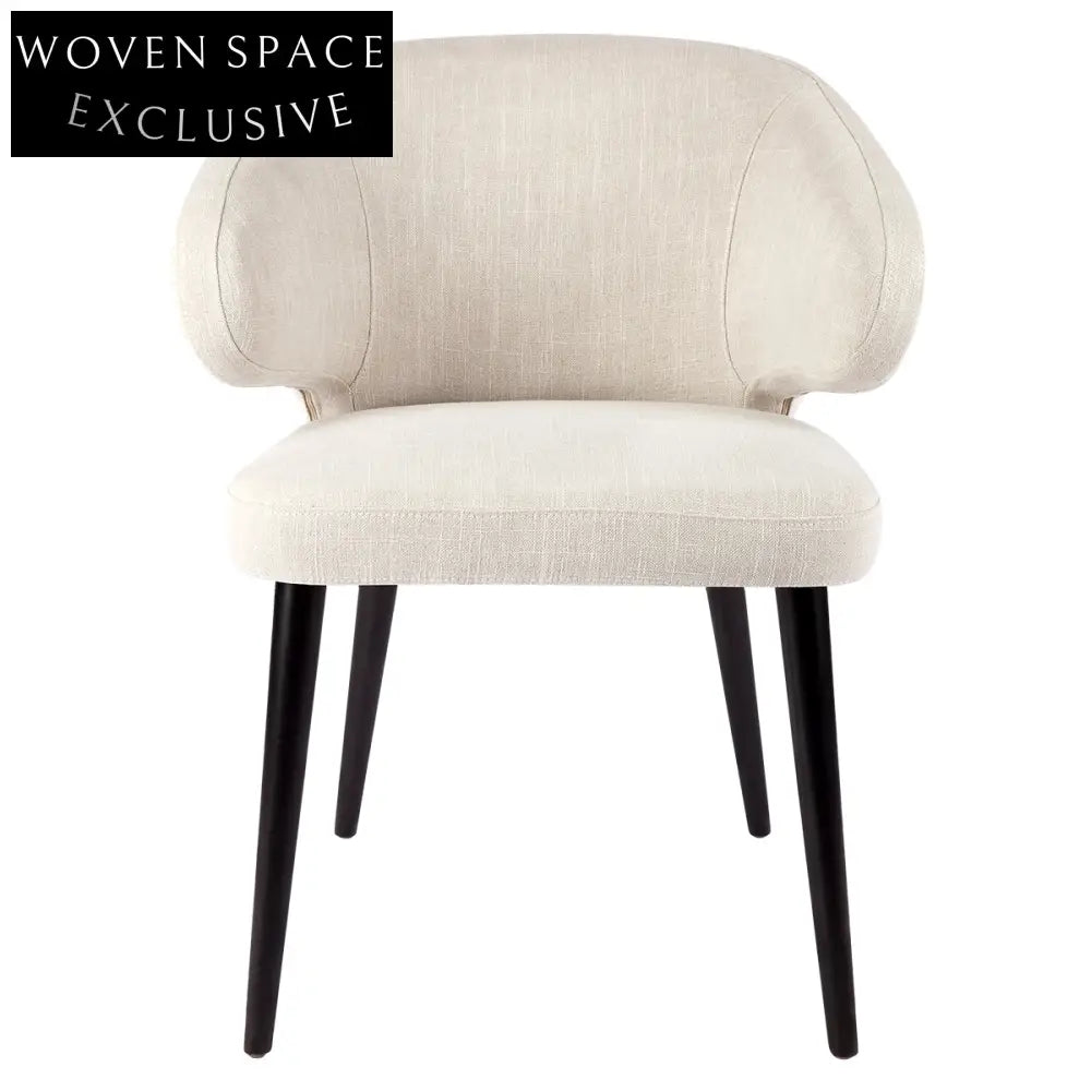 Harlow Black Dining Chair - Natural Linen Dining Chair