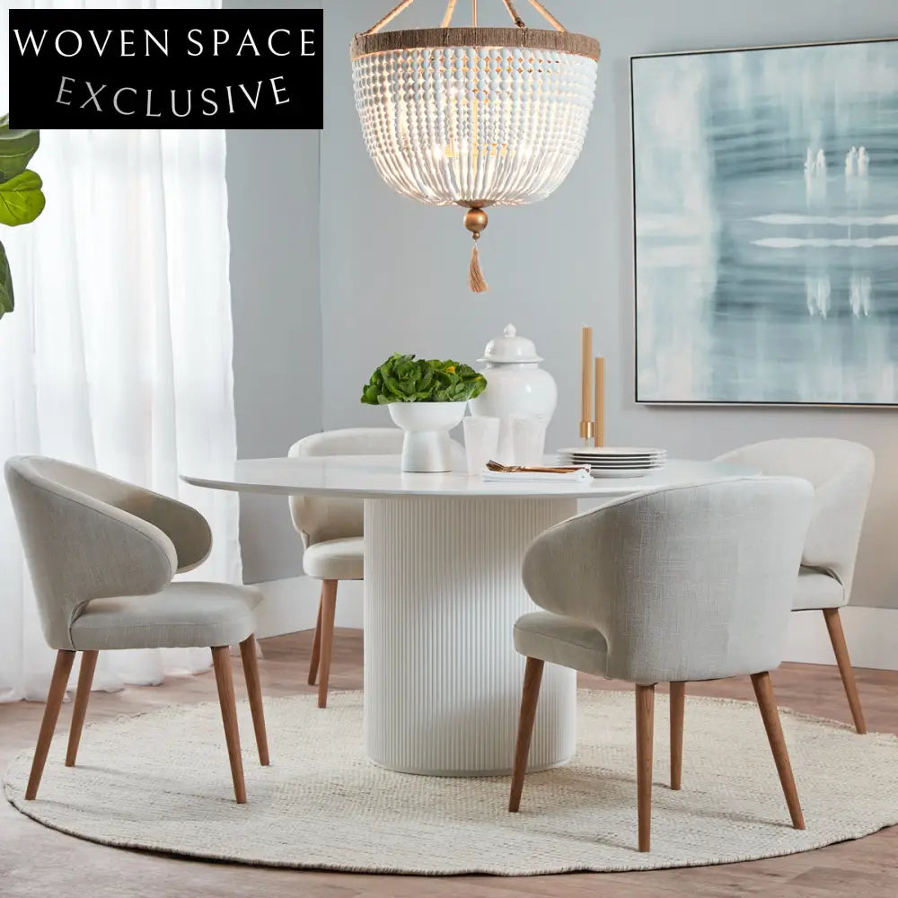 Harlow Natural Dining Chair - Natural Linen Dining Chair