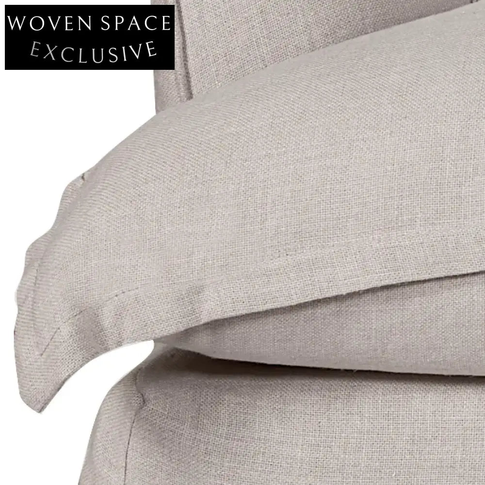 Hayman 3 Seater Slip Cover Sofa - Natural Linen Stool