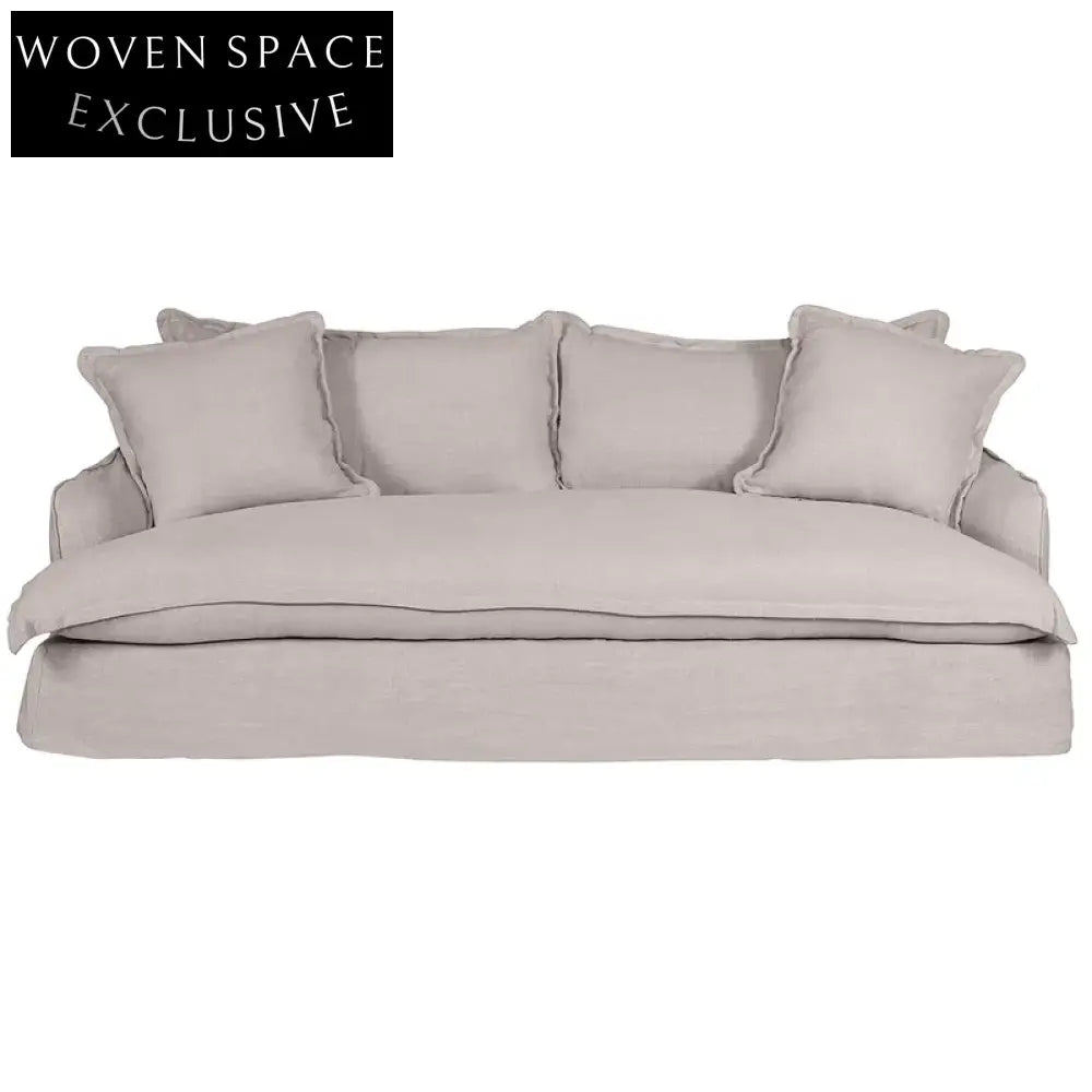 Hayman 3 Seater Slip Cover Sofa - Natural Linen