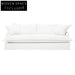 Hayman 3 Seater Slip Cover Sofa - White Linen Stool