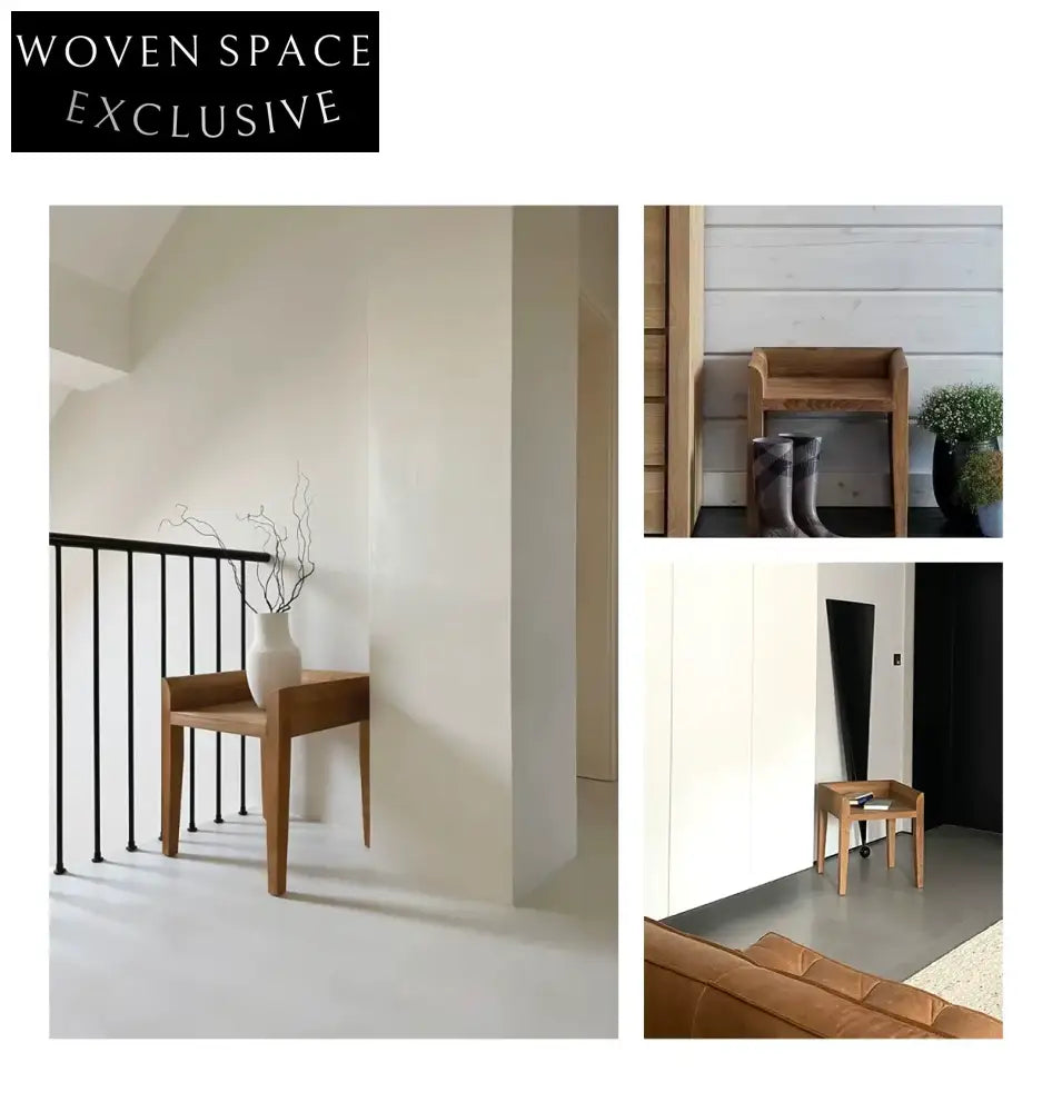 Haze Pure Teak Bedroom Makeup Dining Stool Environmentally friendly teak solid wood / Spot stock