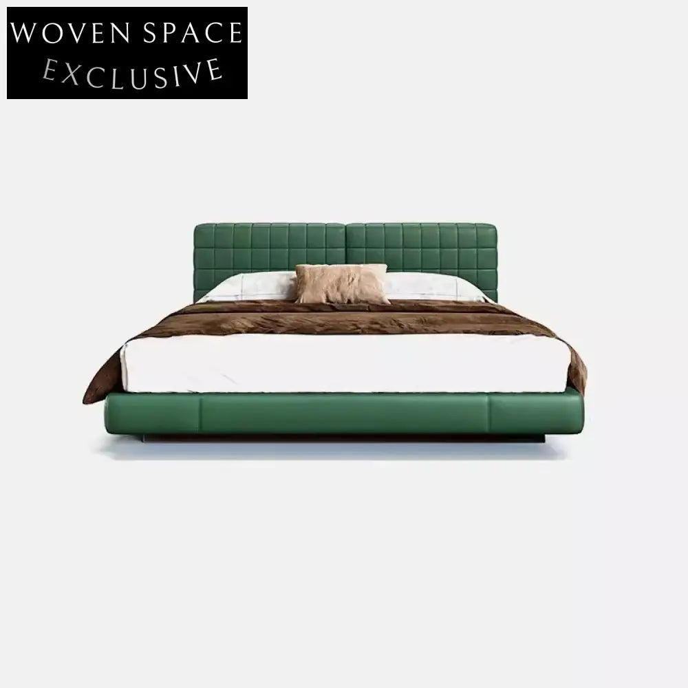 Heritage Grace Upholstered King-Size Larch Wood Bed, Black Sand Legs