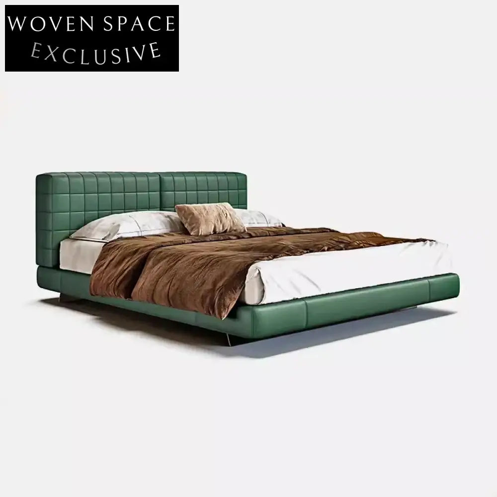 Heritage Grace Upholstered King-Size Larch Wood Bed, Black Sand Legs